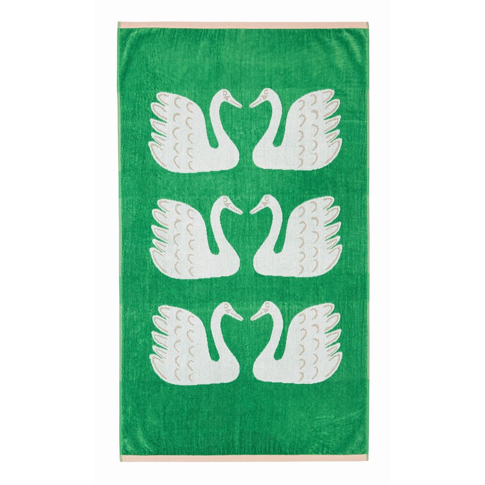 Swim Swan Swan Towels by Scion in Mint Leaf Green